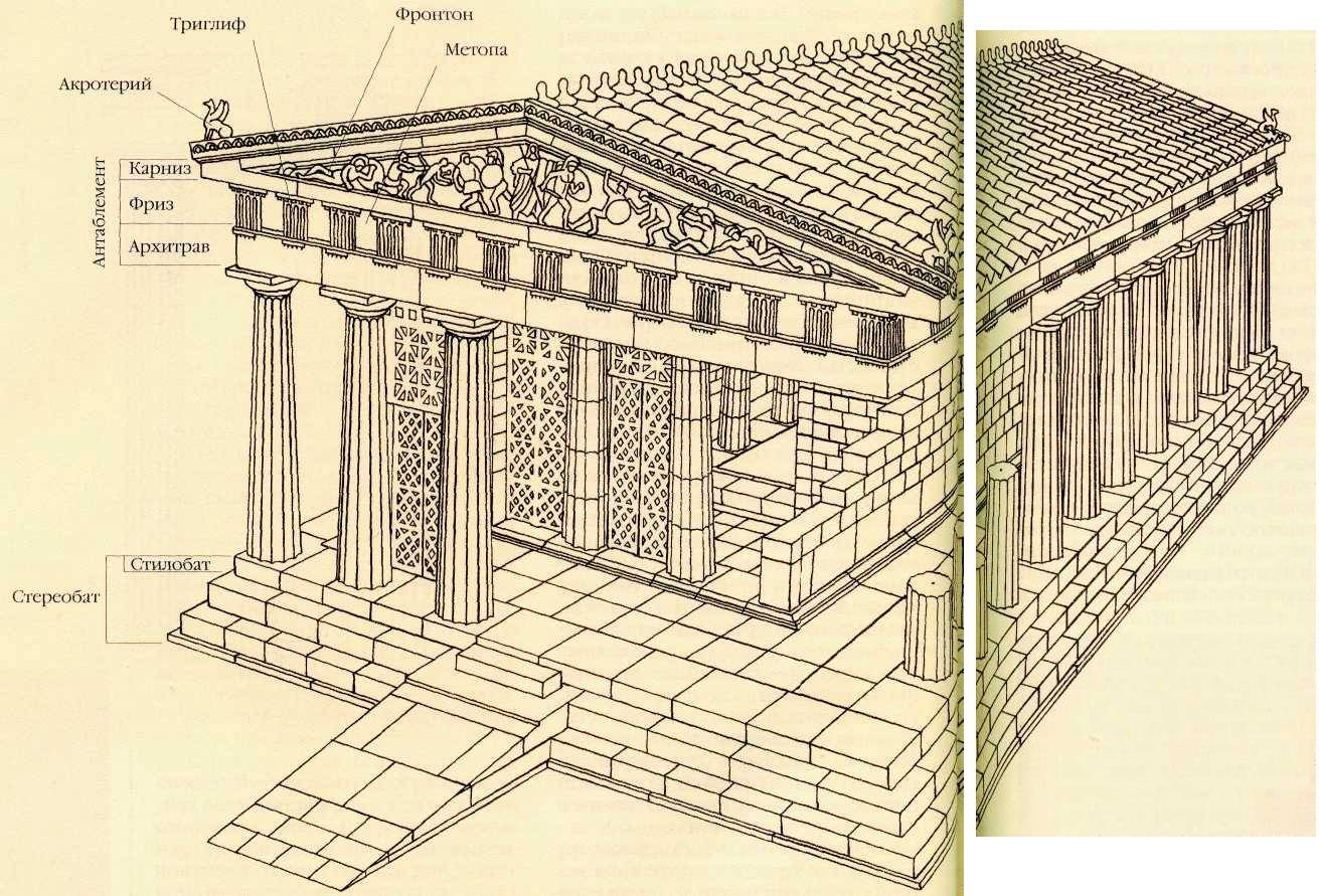 Греческая система. Ордерная система храмов древней Греции. Дорический ордер здания древней Греции. Стилобат в древней Греции. Греческий храм стереобат.