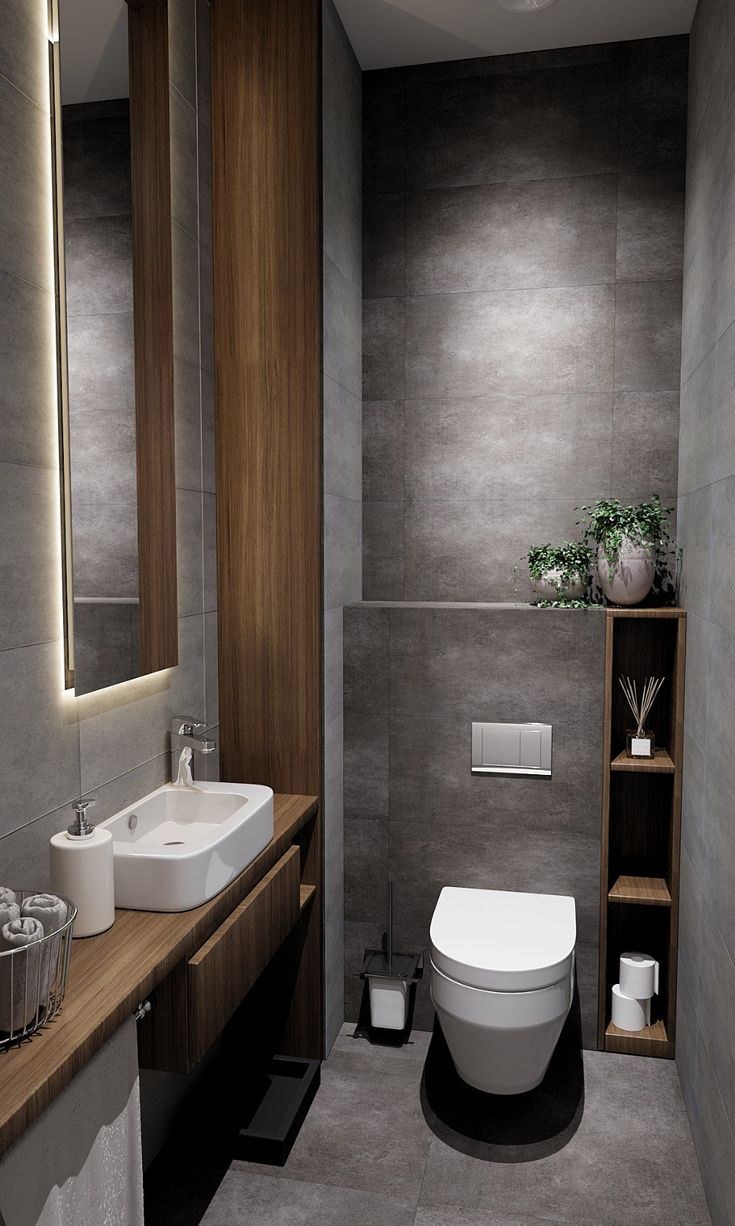 Санузел с черной сантехникой