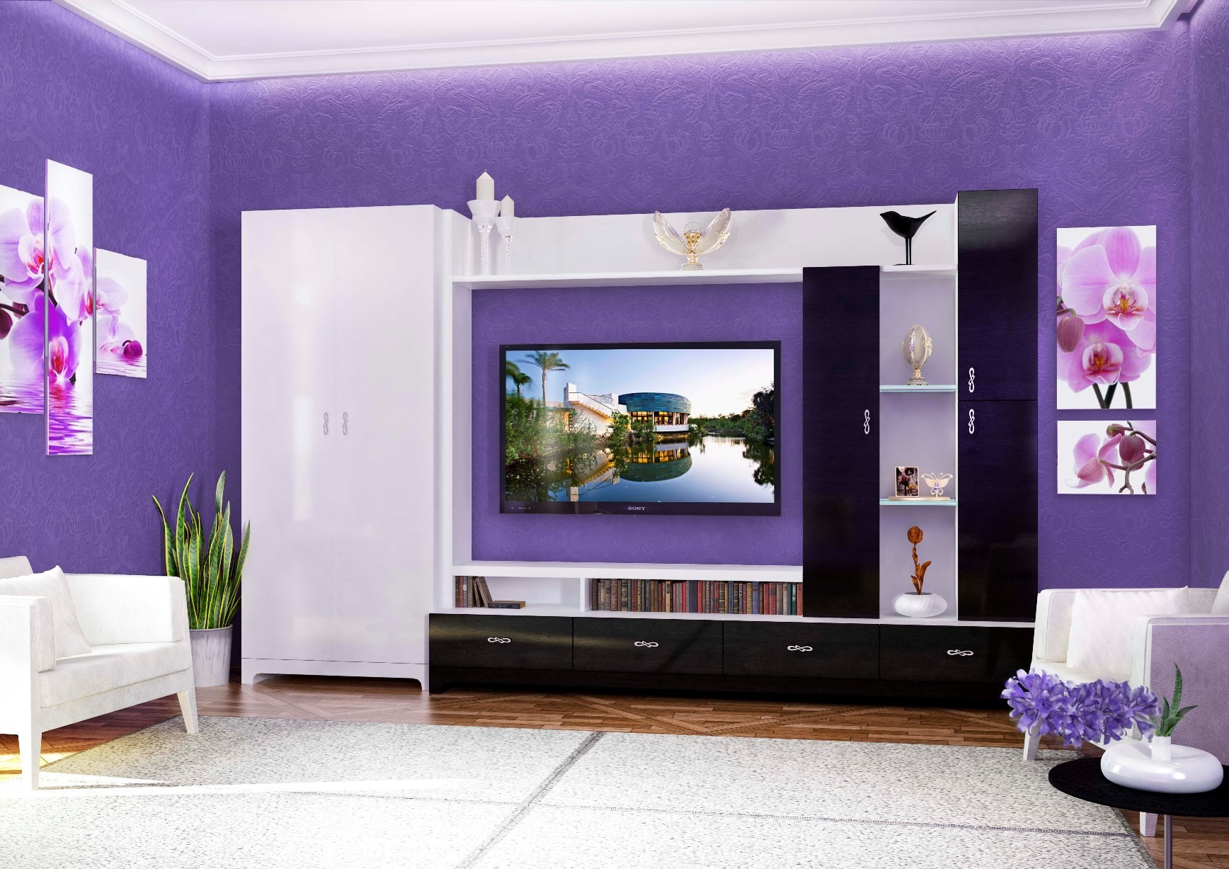 Мебель 21 века интернет. Гостиная Рондо белая. Стенка для гостиной. Фиолетовая стенка в гостиную. Сиреневая стенка в гостиную.