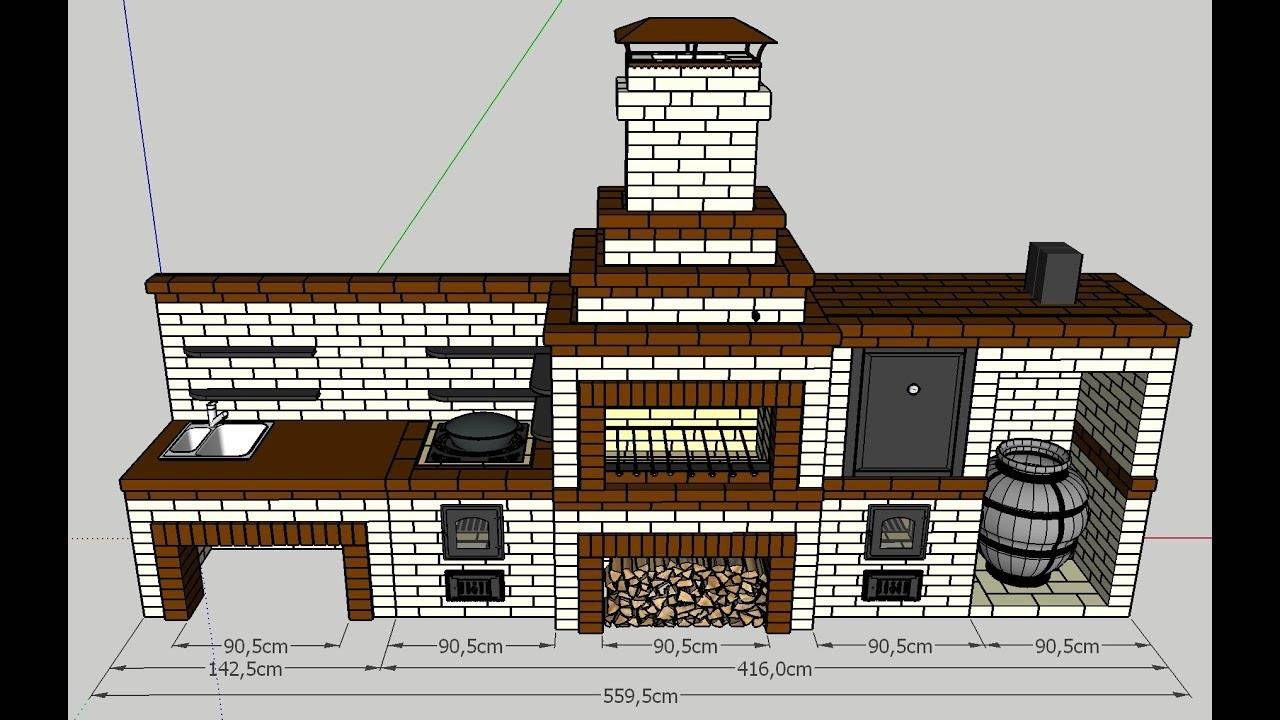 Барбекю комплекс из кирпича порядовка проекты