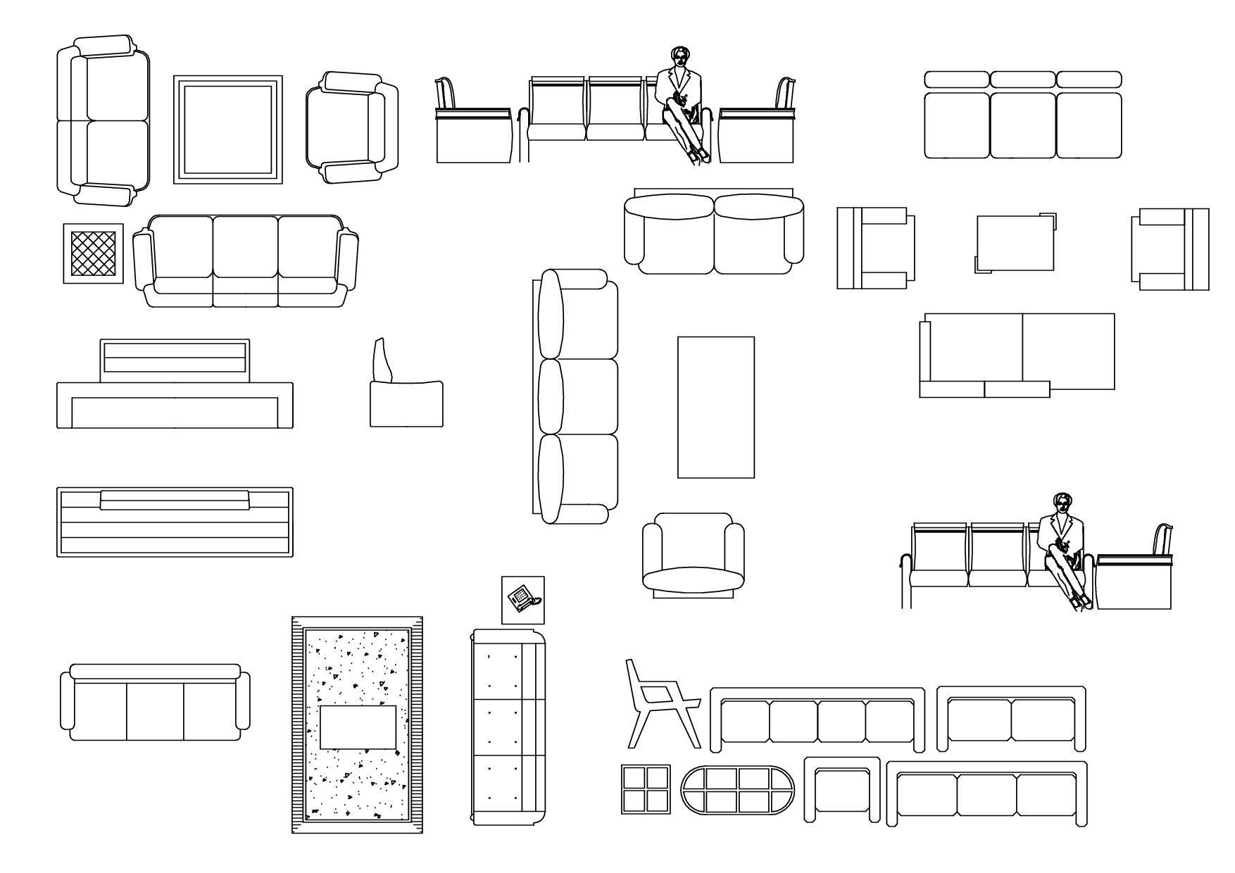 офисная мебель блоки autocad