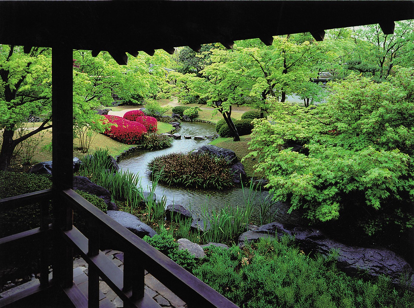 Японский сад близко для фотошопа