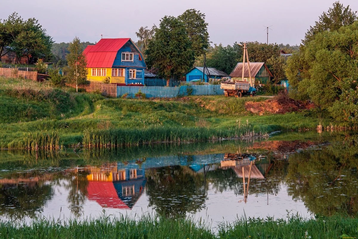 Река Вышний Пенская деревушка. Лето в деревне. Природа лето деревня.