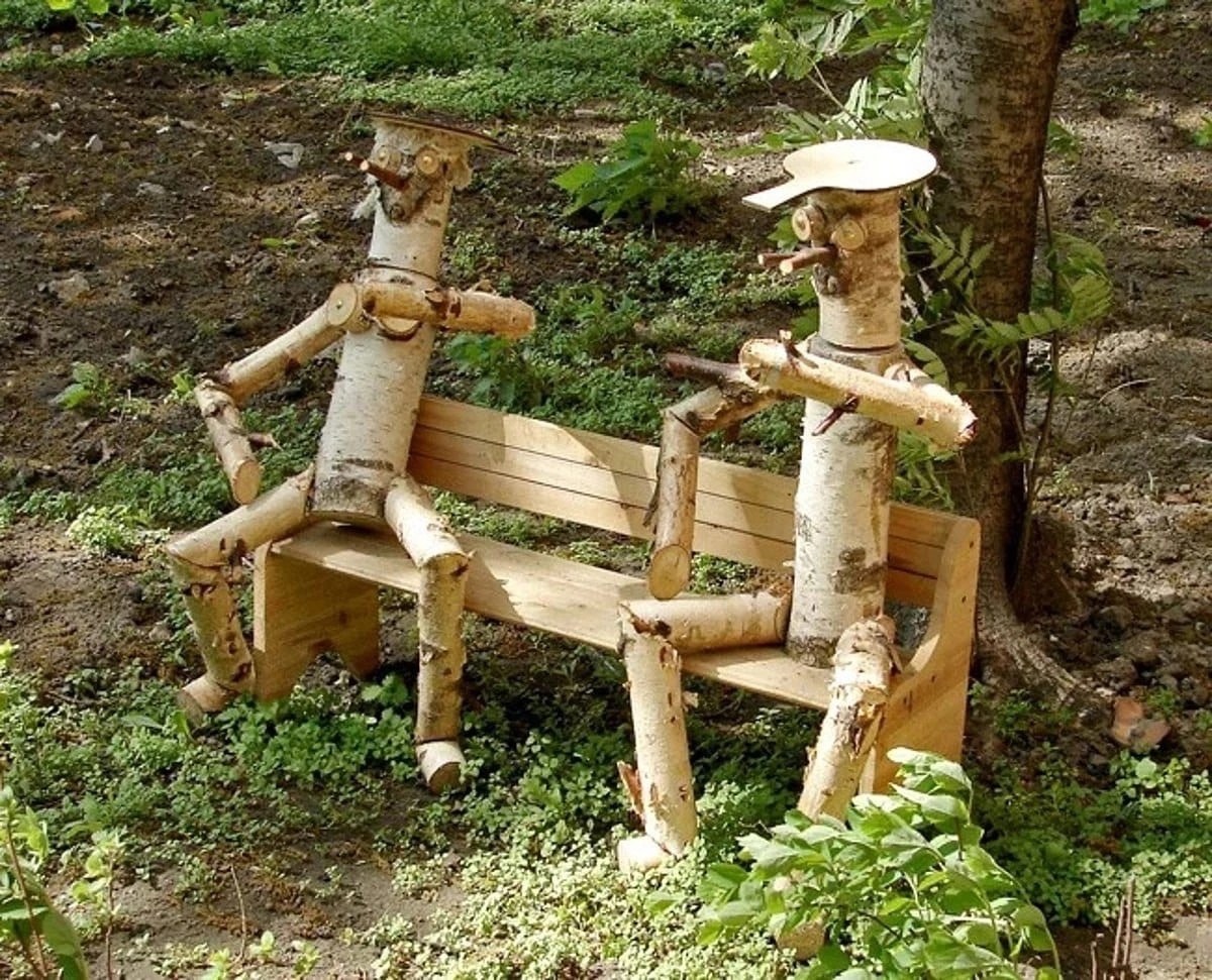 декоративная скамейка из березы своими руками