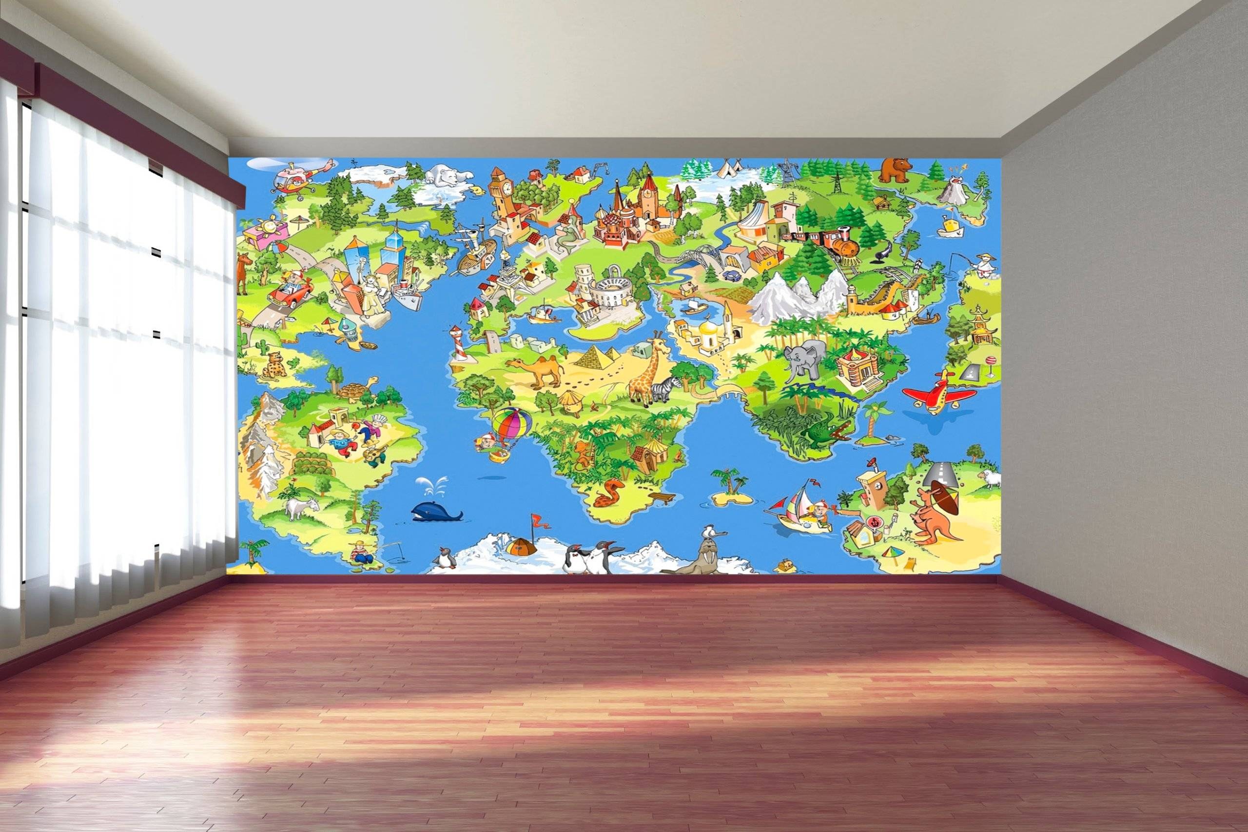 Настенная карта мира для детей