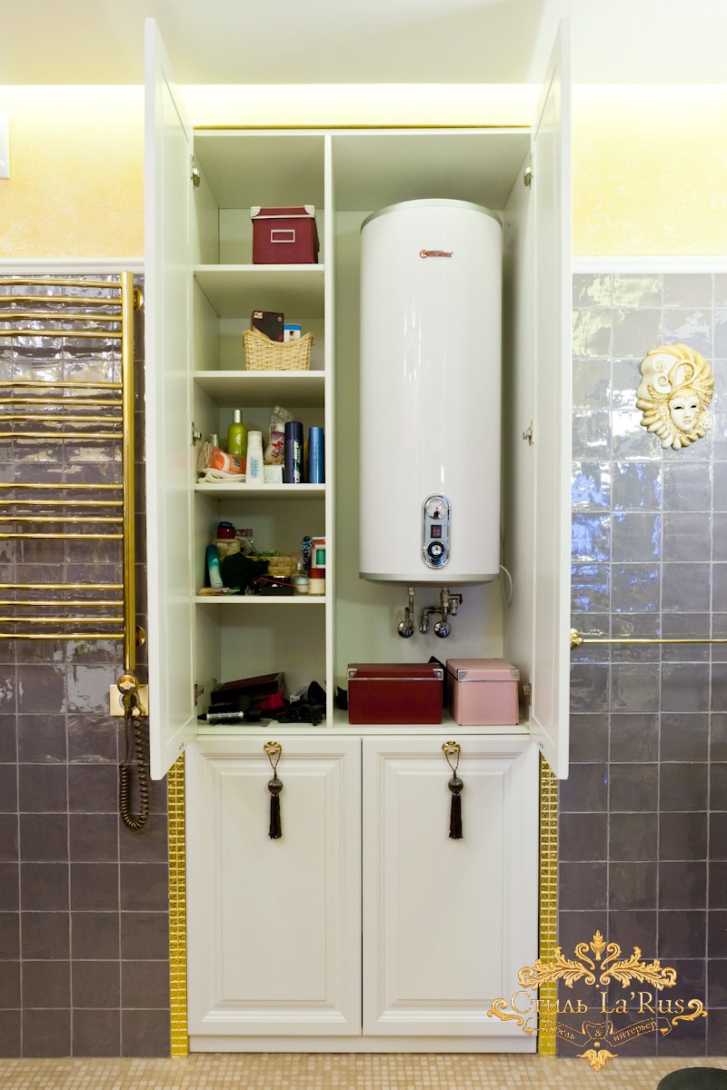 Ремонт в ванной с газовой колонкой (70 фото)