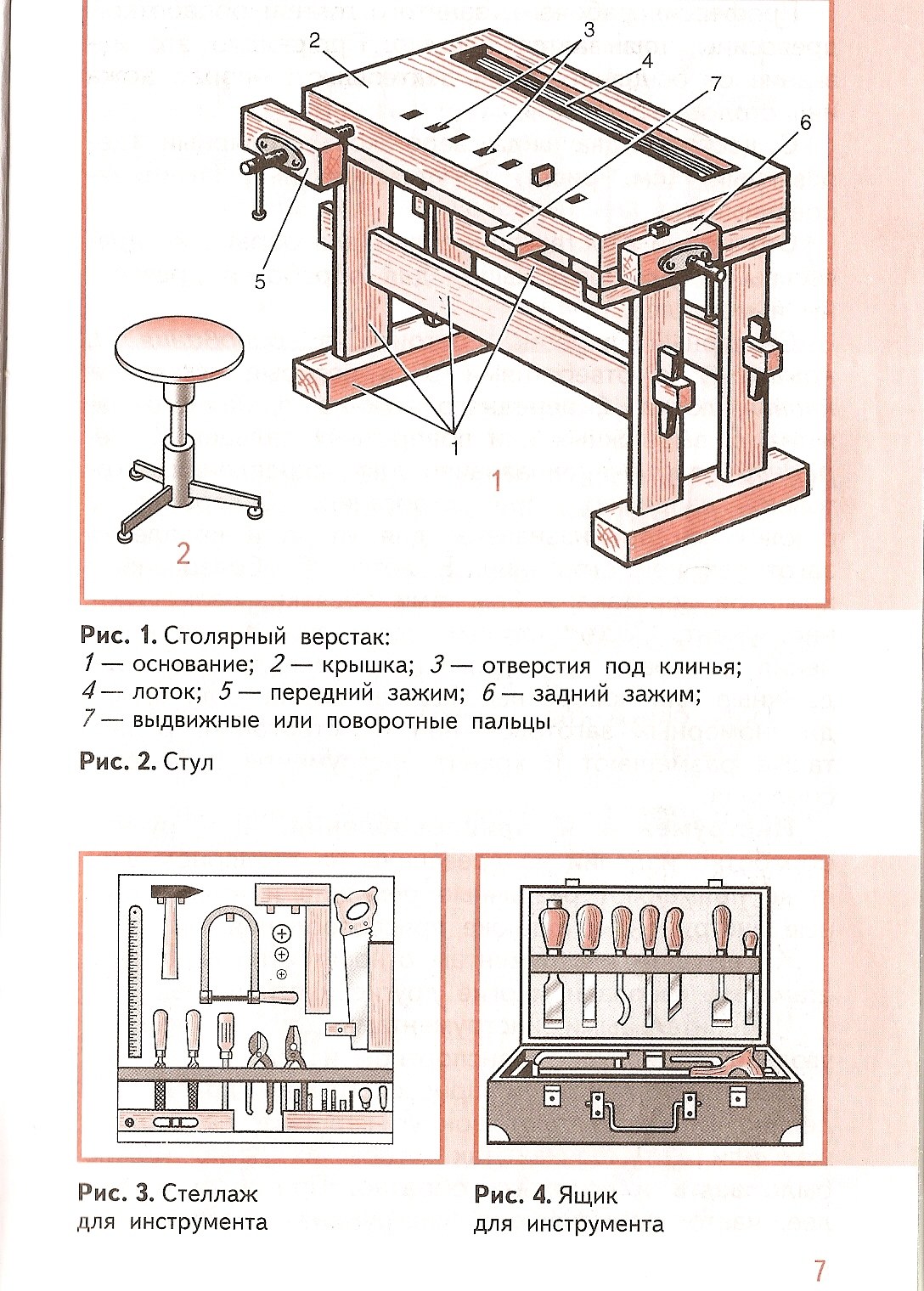 Устройство столярного верстака чертеж