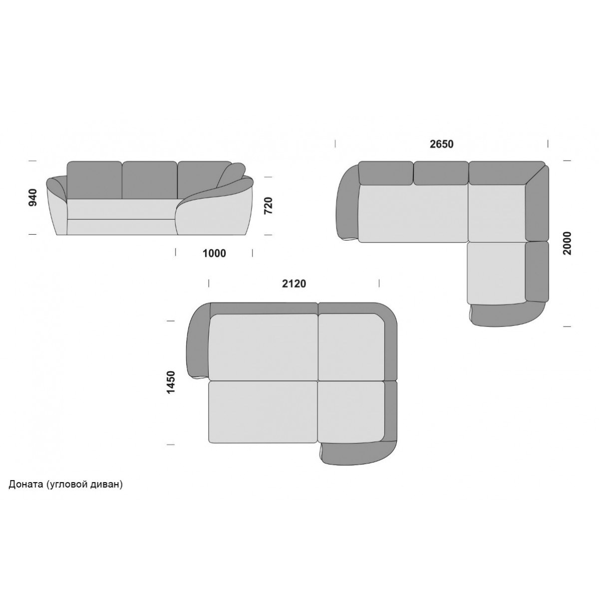 Схема углового дивана