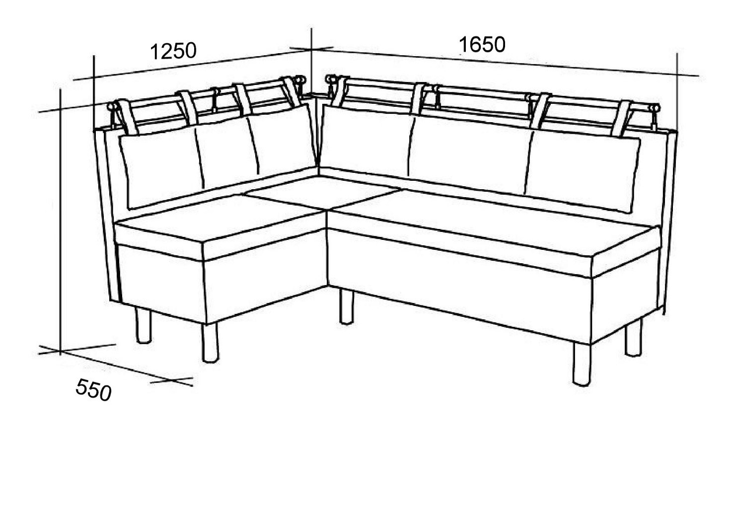 Схема сборки кухонного углового дивана