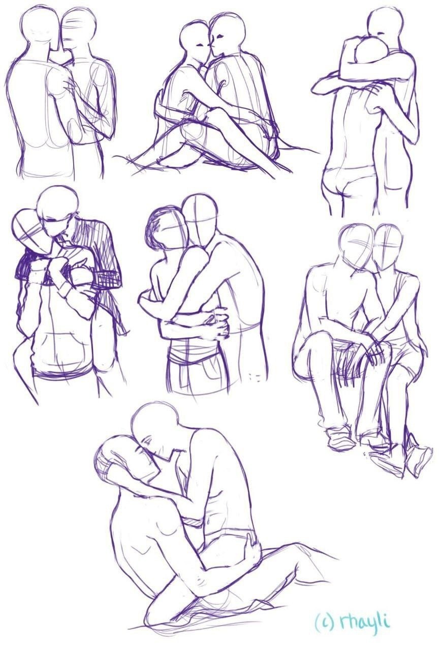 Романтичные позы для рисования