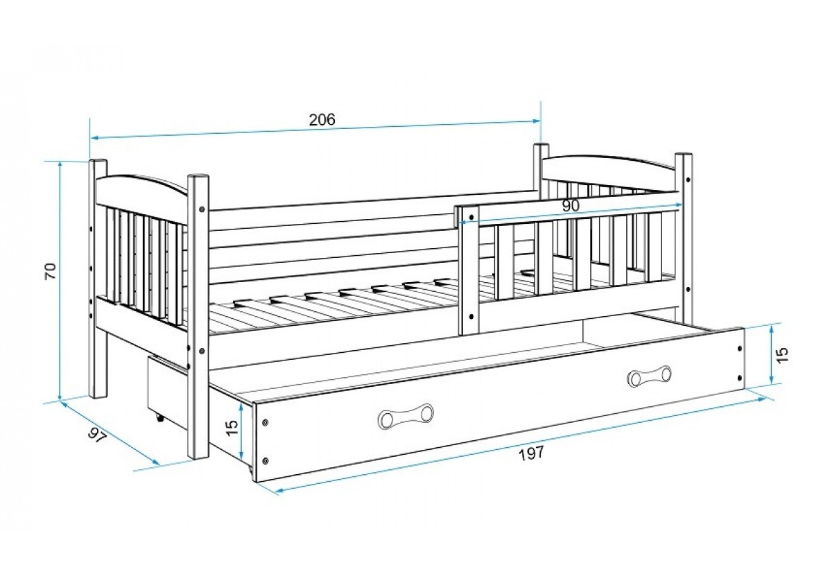 Чертеж кровати 160х70