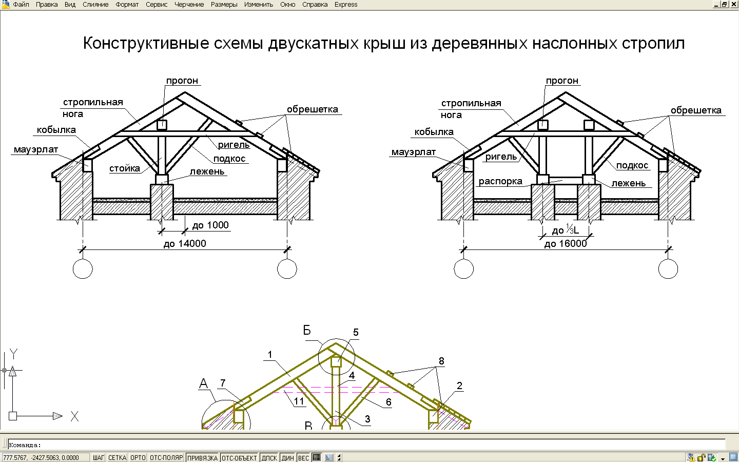 Конструктивные элементы кровли. Схема стропил двухскатной кровли. 2 Скатная крыша чертеж.