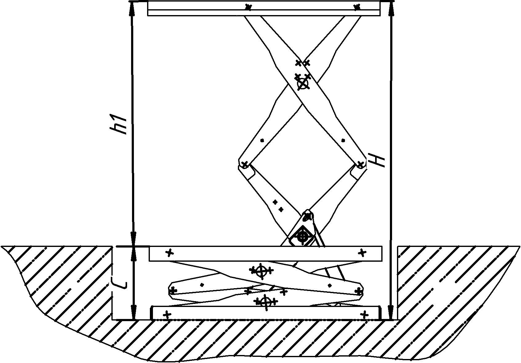 Приямок для гидравлический стол подъемник монтажный чертеж