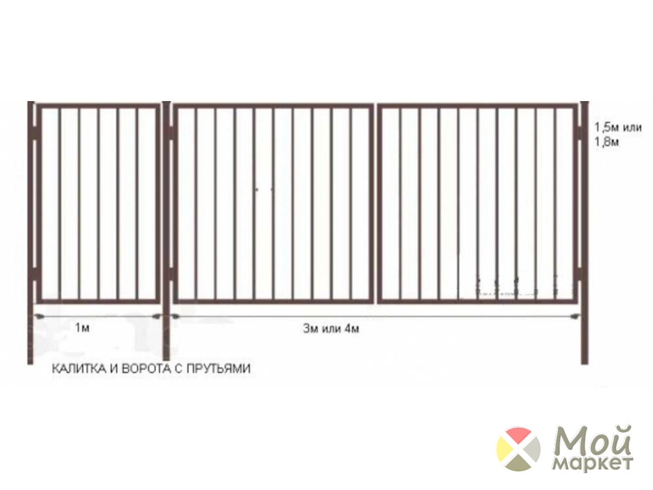 Ворота 3м распашные чертежи