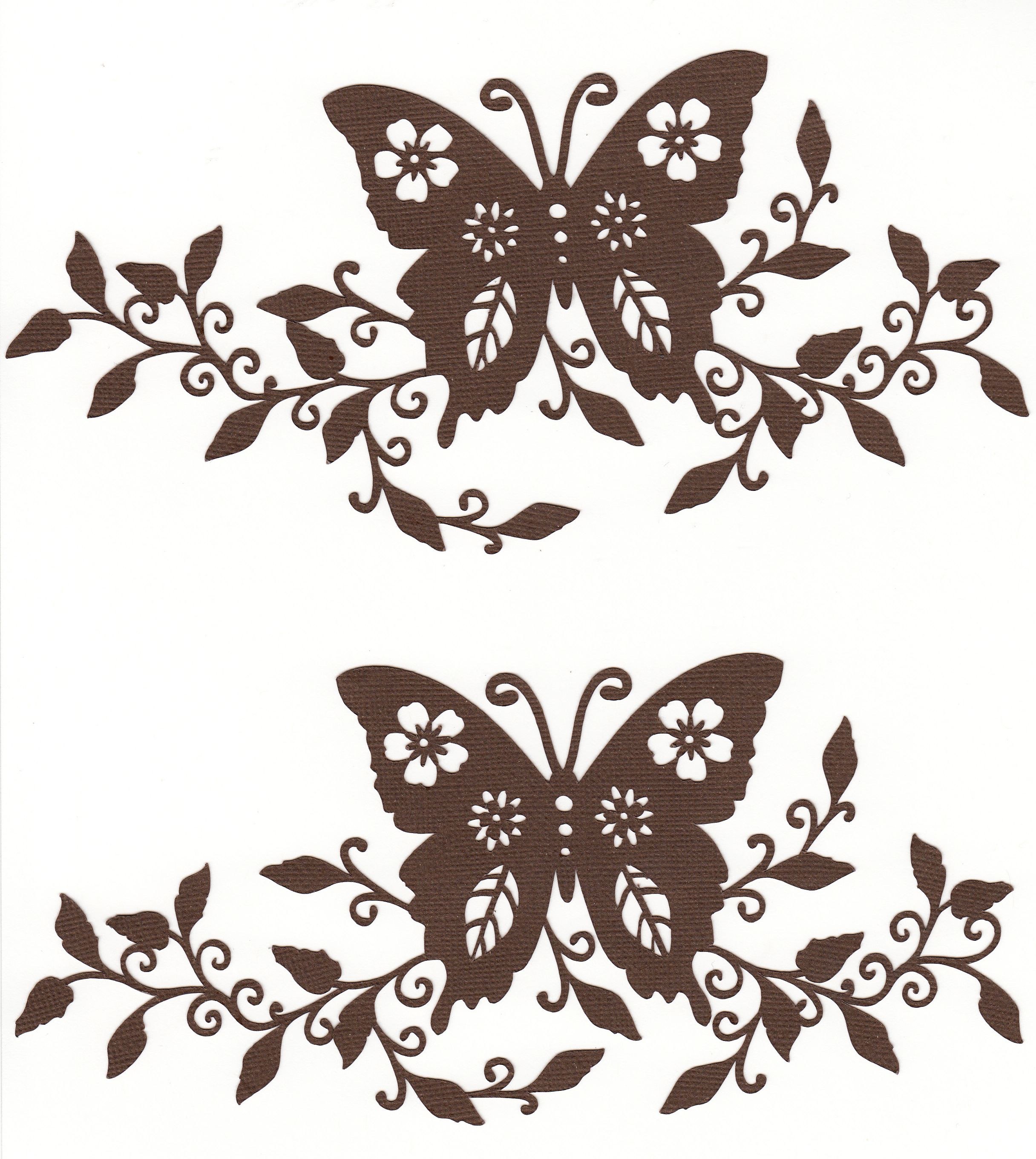 Трафареты с бабочками и цветами