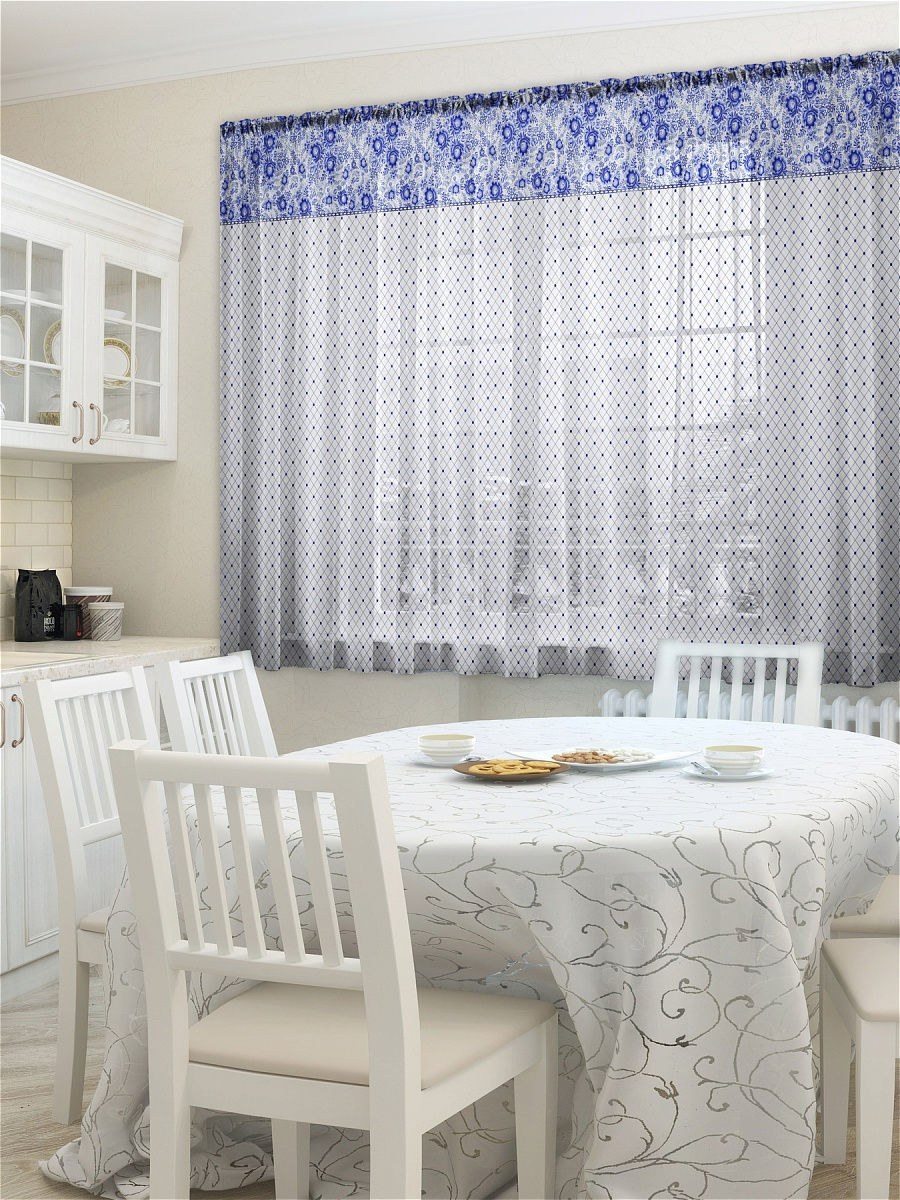 Тюлевые занавески для кухни