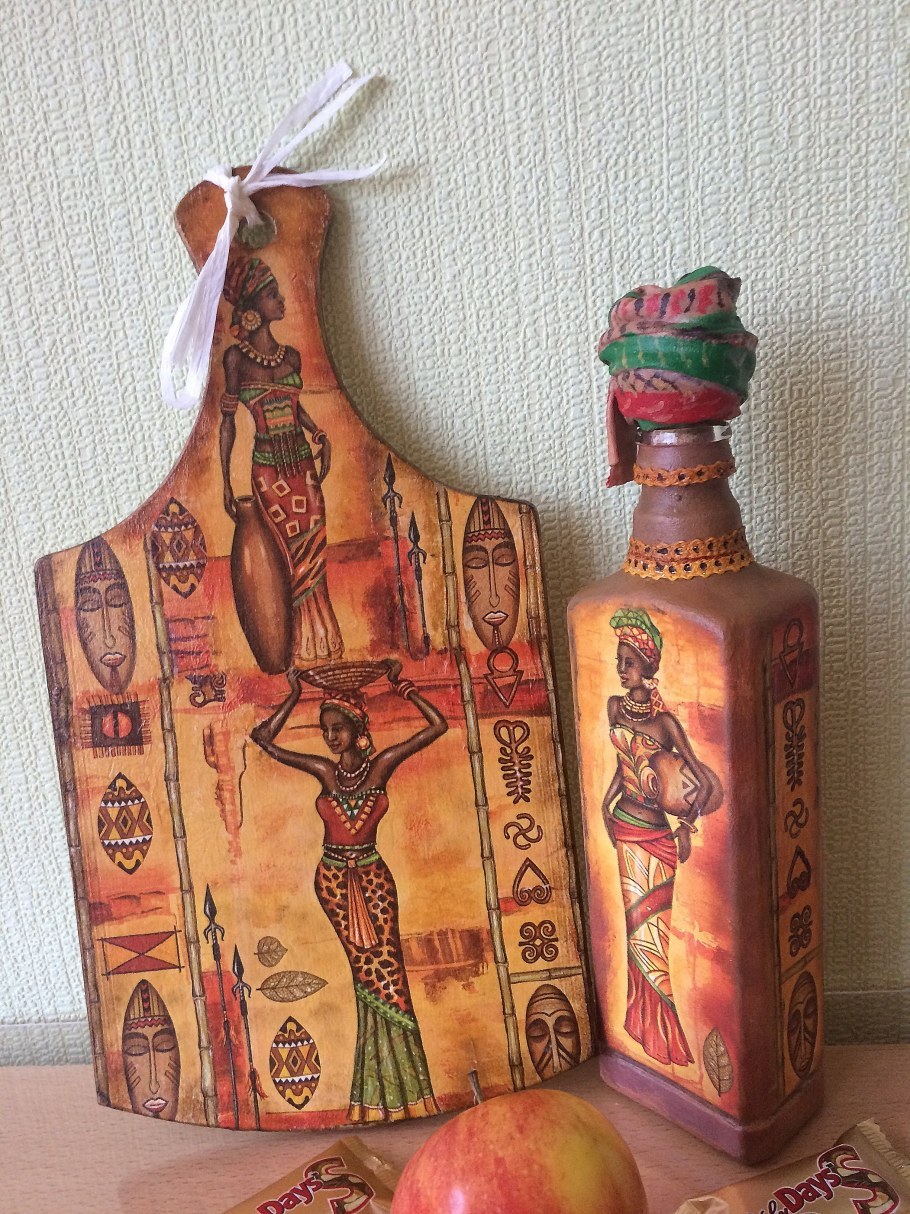 Искусство Африка на бутылке