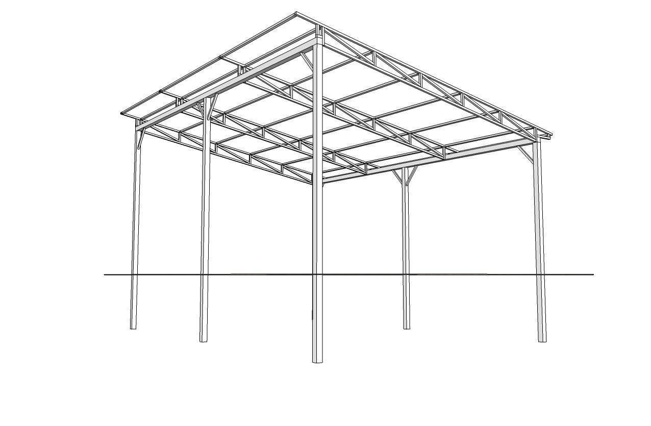 Навес чертеж прямой односкатный