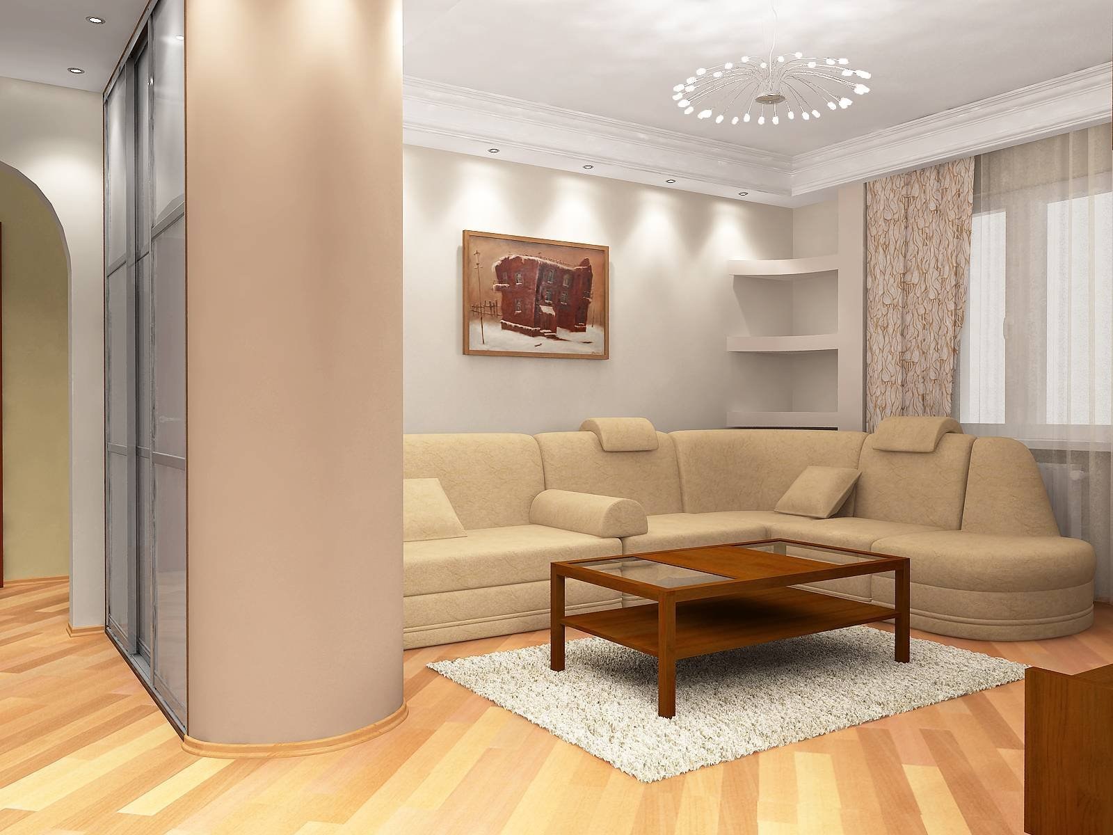 Какие типы проходных комнат в двухкомнатной квартире могут существовать?
