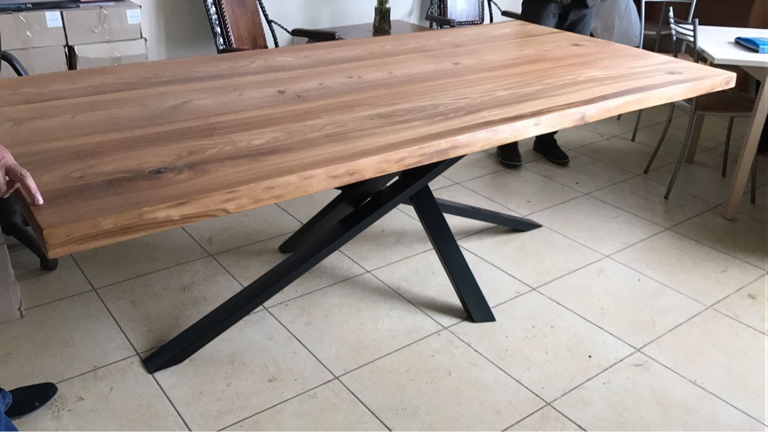стол раскладной деревянный с металлическими ножками