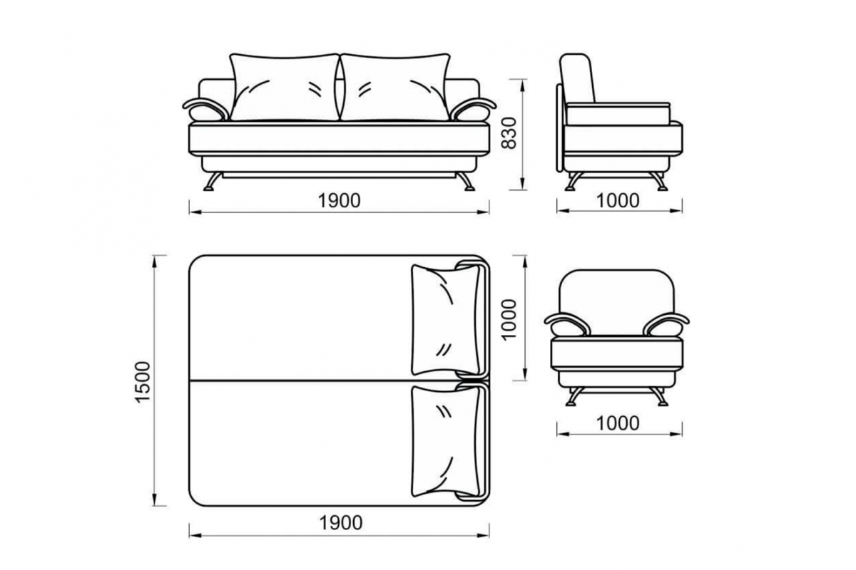 Диван на схеме
