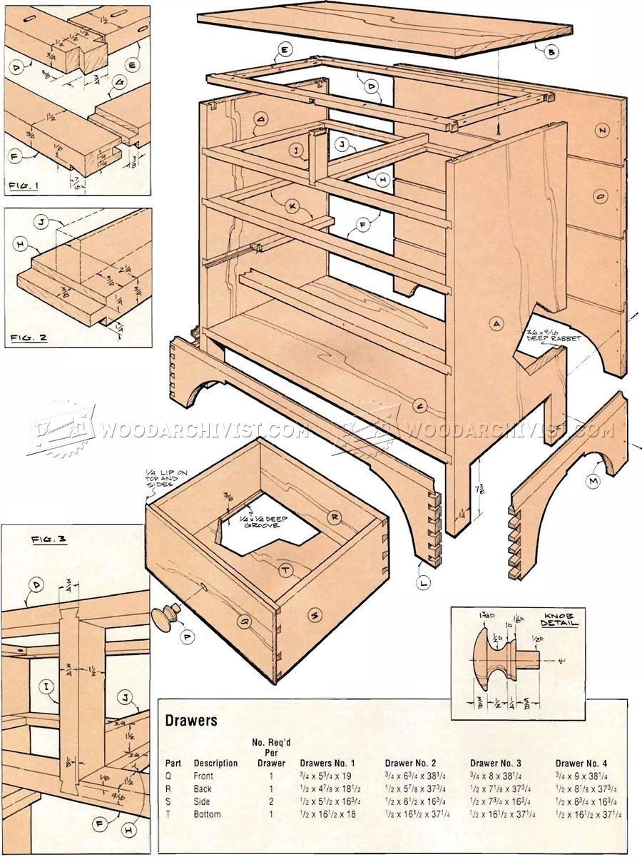 Комоды из дерева чертежи