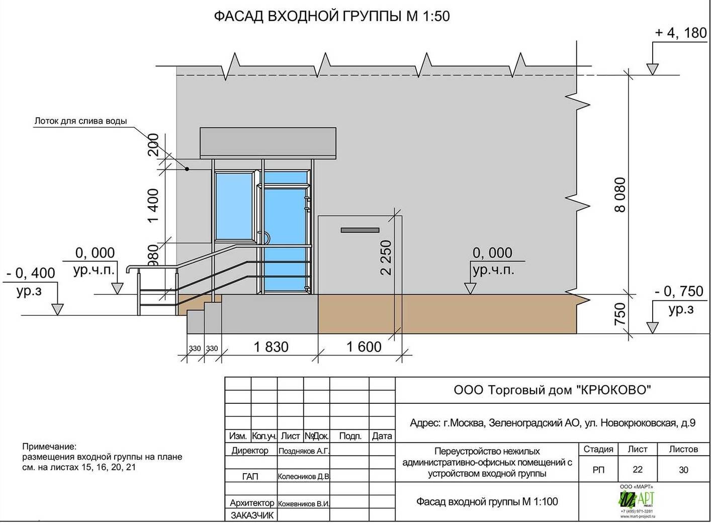 Чертеж устройства входной группы в панельном доме