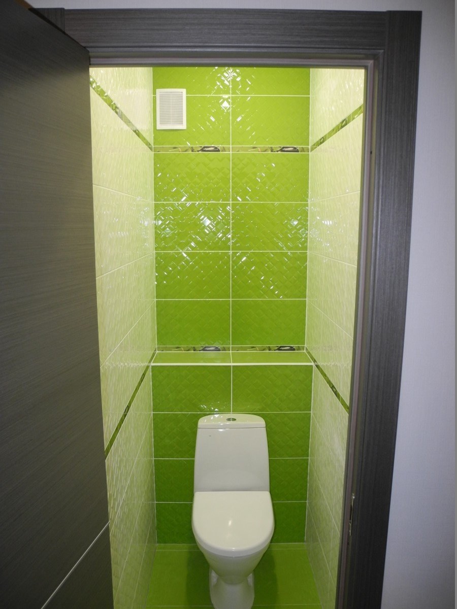 Плитка в туалете салатовая
