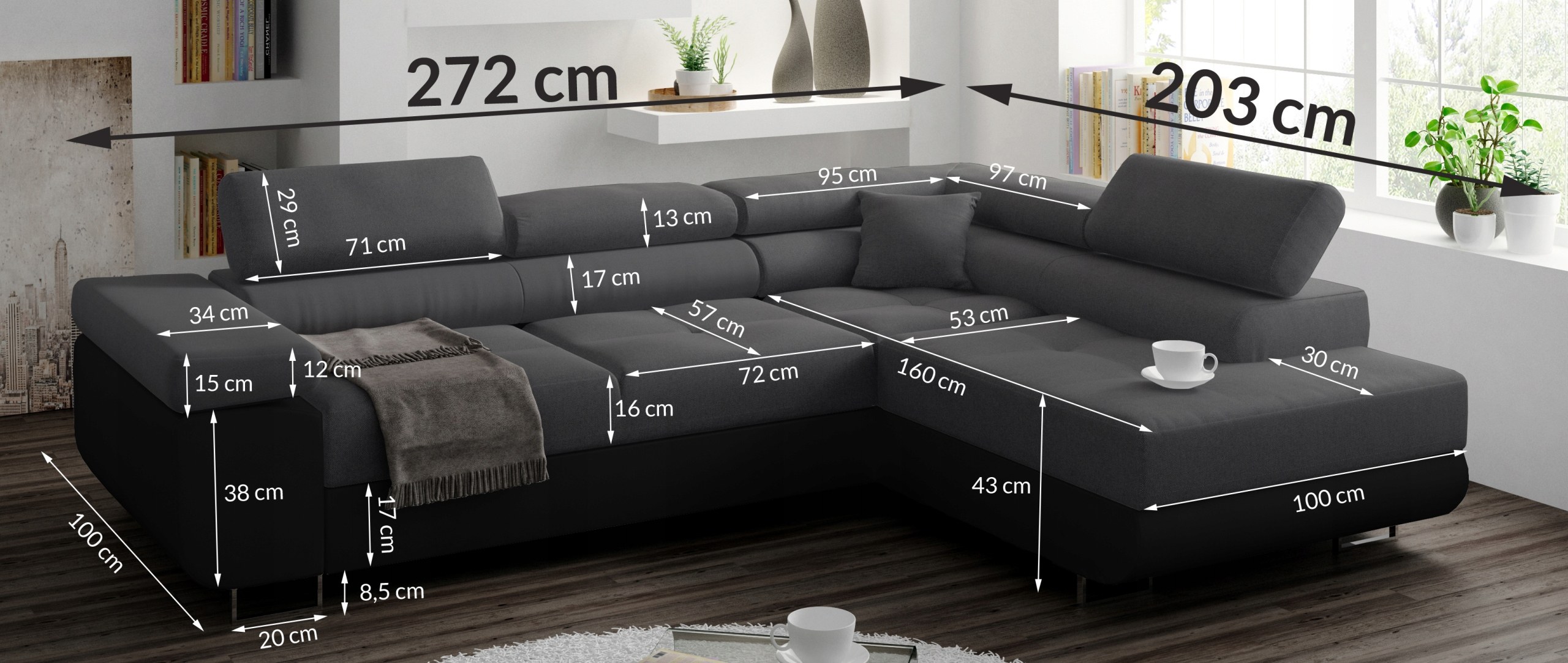 Модульный диван с подголовниками
