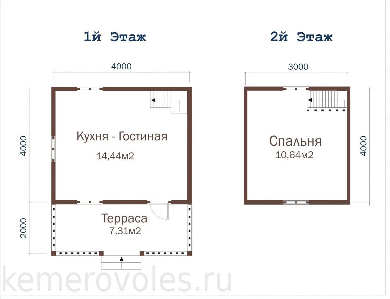 Дачный домик 6х4 с мансардой планировка