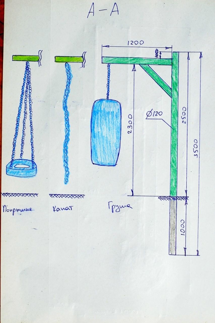 Уличный турник с брусьями своими руками чертежи