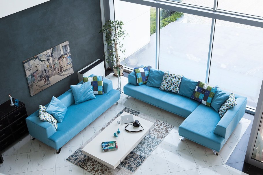 Диван цвет морской волны