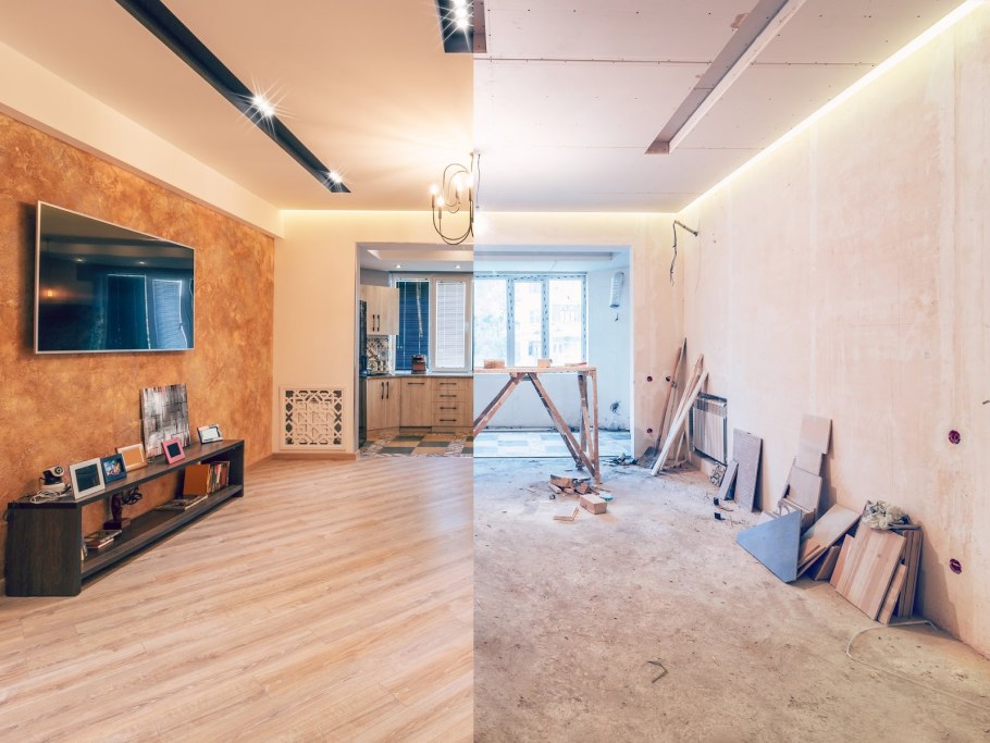 Комната в процессе ремонта