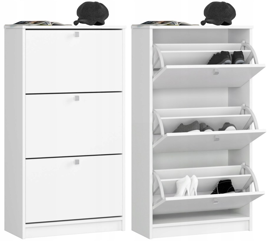 Обувной шкаф 60 белый глянец Польша