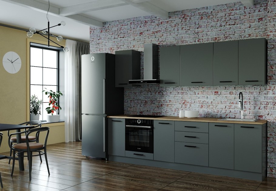 Кухня антрацит 2800