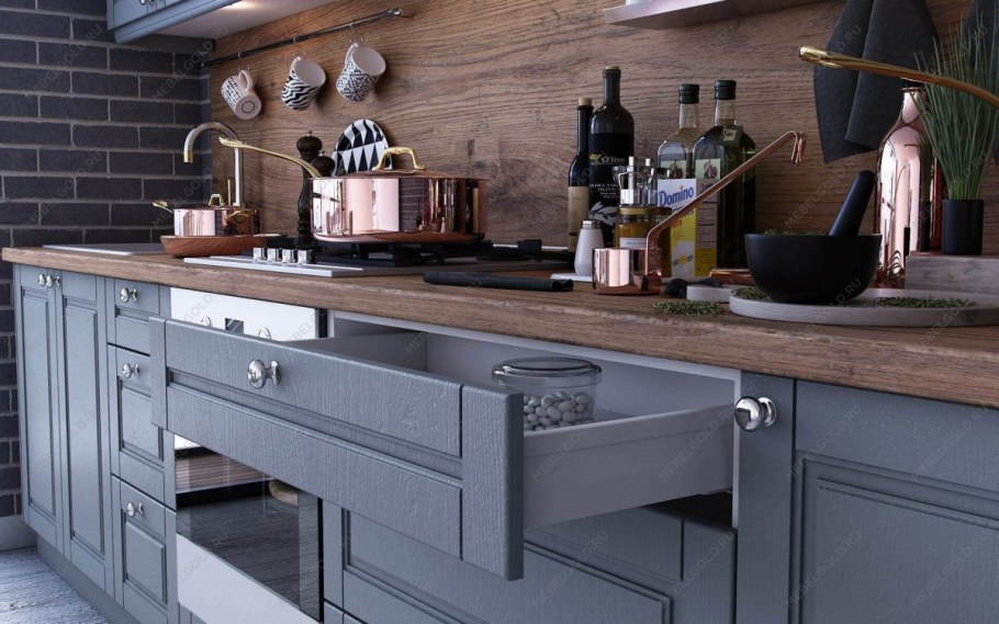 Кухня дуб антрацит