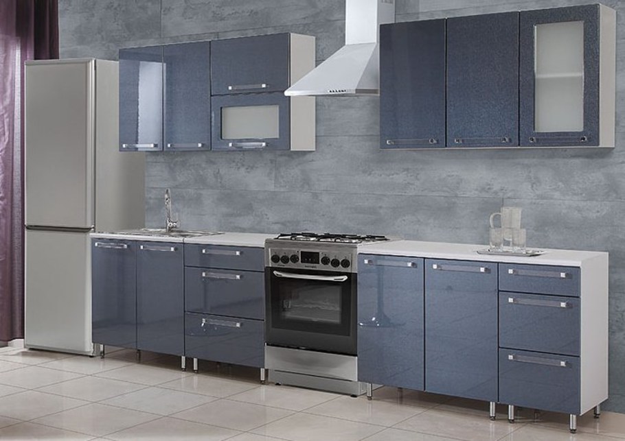 Кухня Вегас 2200х600 антрацит/дуб