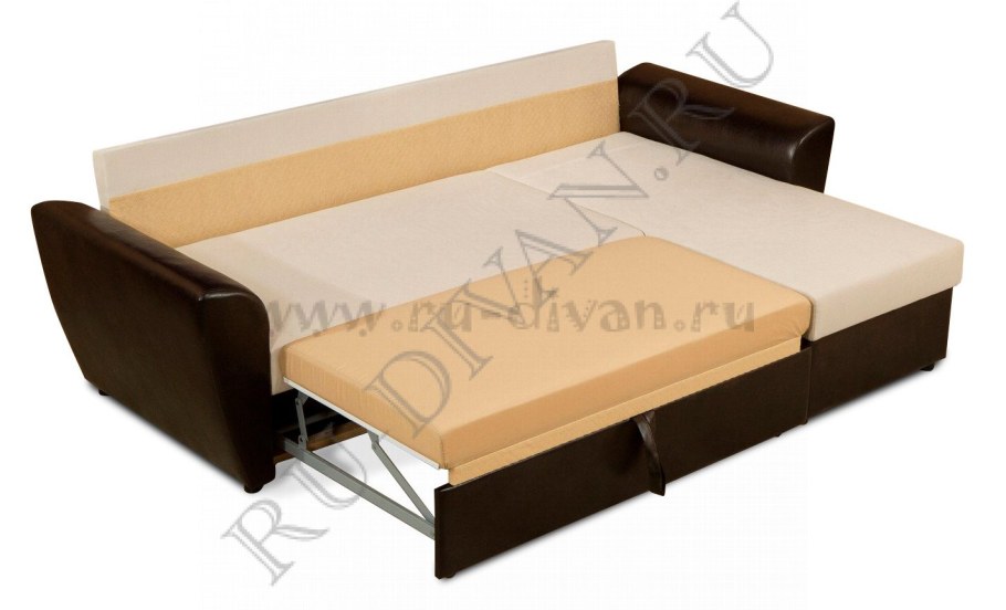 Угловой диван разложенный