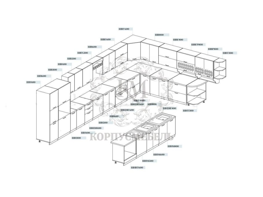 Кухня София Гренада модульная