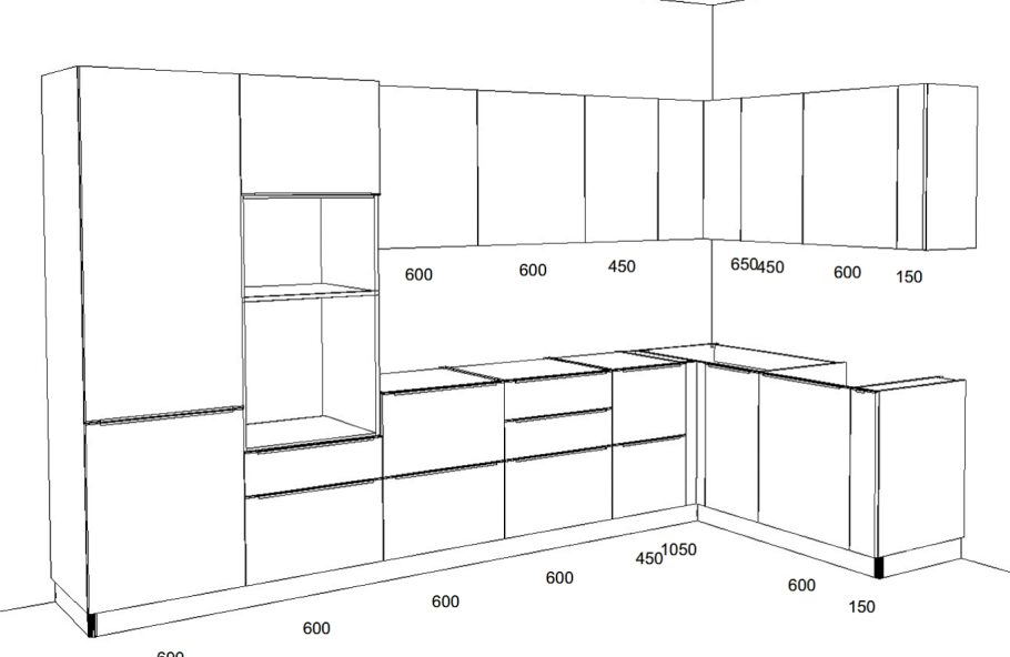 Деталировка Нижнего кухонного модуля углового 900*900