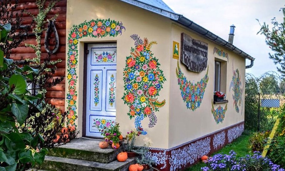 Залипье Польша Раскрашенная деревня