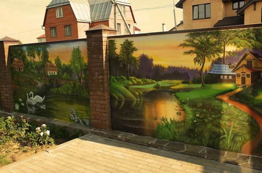 Художественная роспись забора