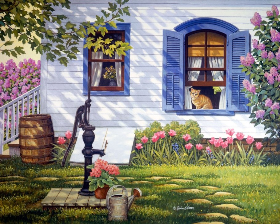 Весенняя деревенька John Sloane.