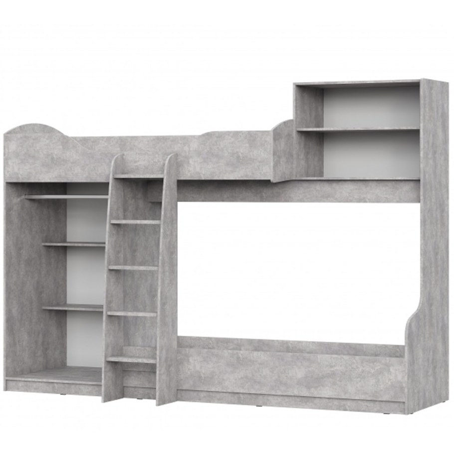 Серо белая мебель в детскую