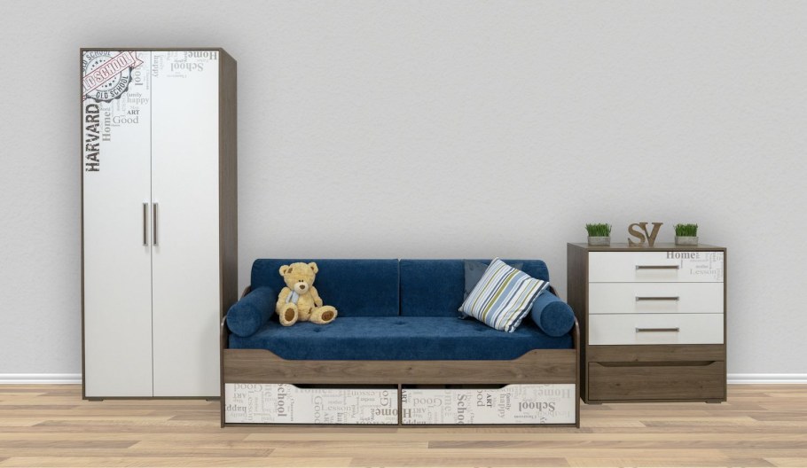 Тумба многофункциональная грей цемент светлый/белый