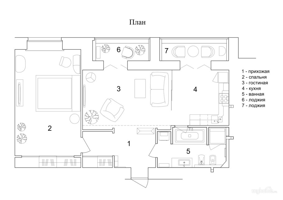 Гостиная план