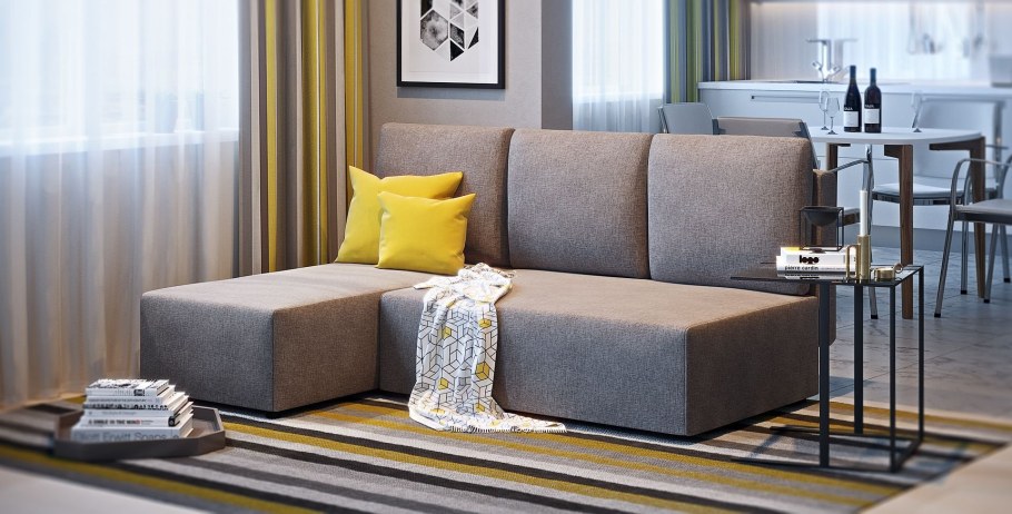 Диван рогожка в интерьере