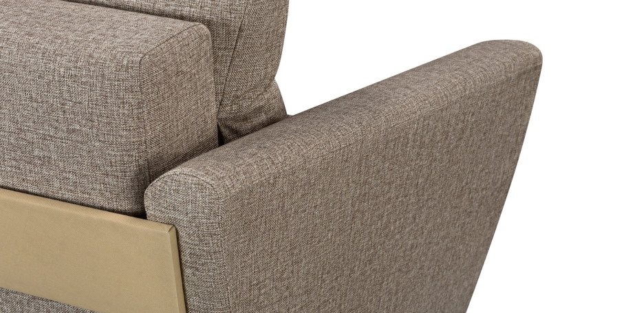 Диван тканевый прямой Амстердам Kraft бежевый (рогожка + экокожа)