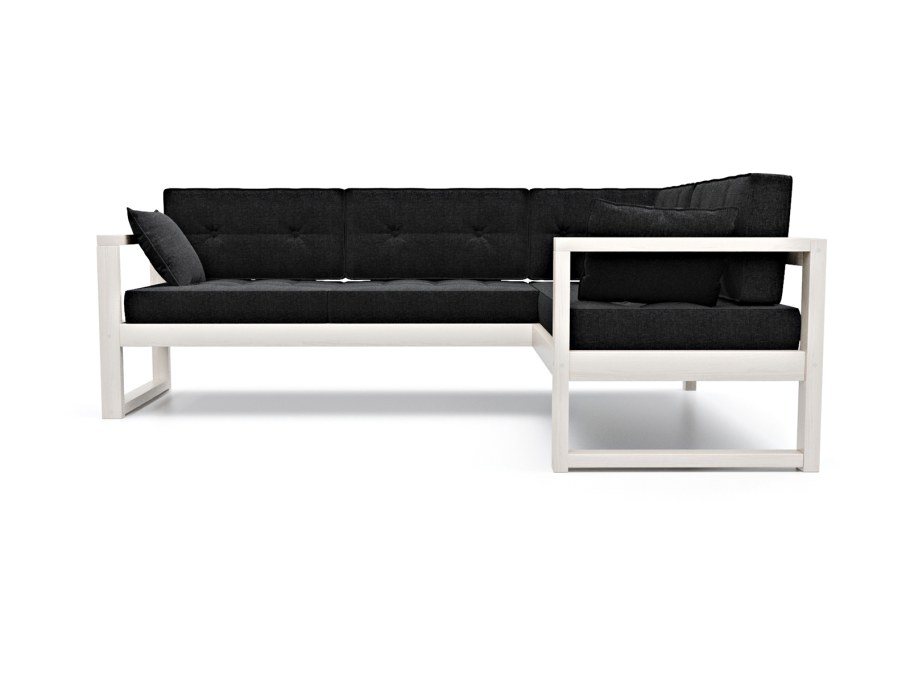 Диван черный угловой четырехместный