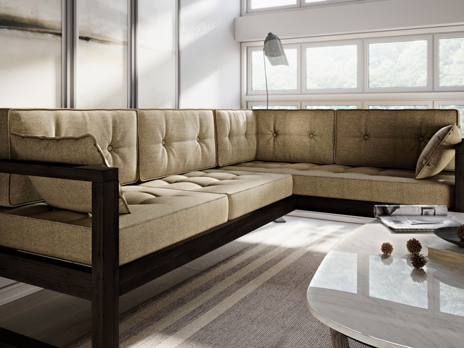 Диван четырехместный угловой